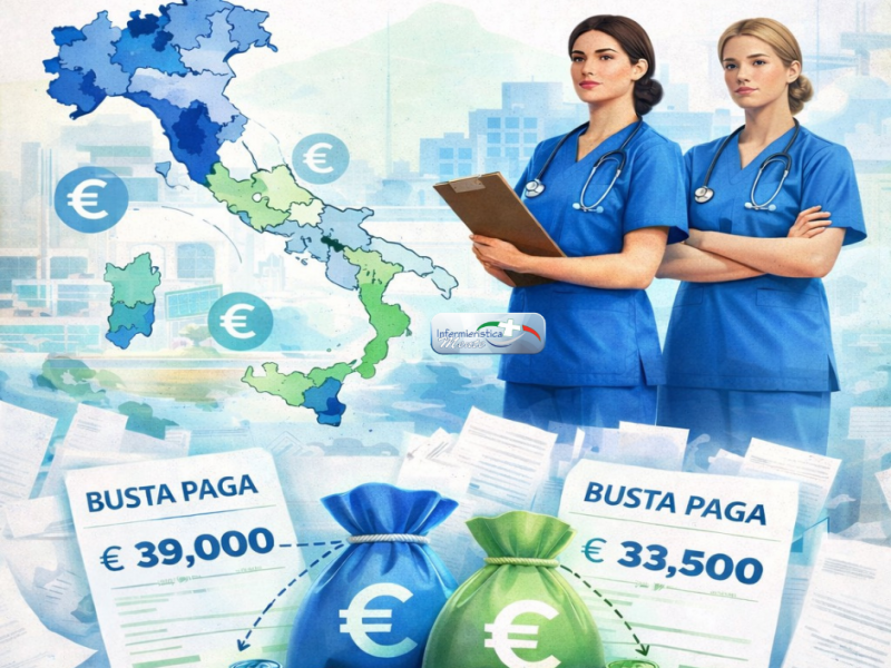 Infermieri, OSS e ostetriche: busta paga diversa per territorio, fino a 5.000 euro di differenza 